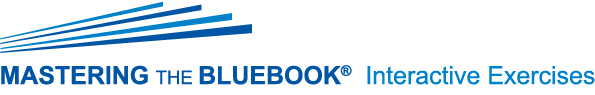 <em>Mastering</em> The Bluebook <em>Interactive Exercises 2023-24 Edition</em> logo